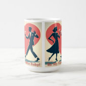 Mid Century Valentijn Hip Martini Dancing Paar Koffiemok (Center)