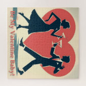 Mid Century Valentijn Hip Martini Dancing Paar Legpuzzel (Horizontaal)