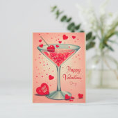 Mid Century Valentijn Martini cocktail Briefkaart (Staand voorkant)