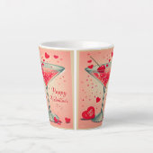 Mid Century Valentijn Martini cocktail Latte Mok (Voorkant)