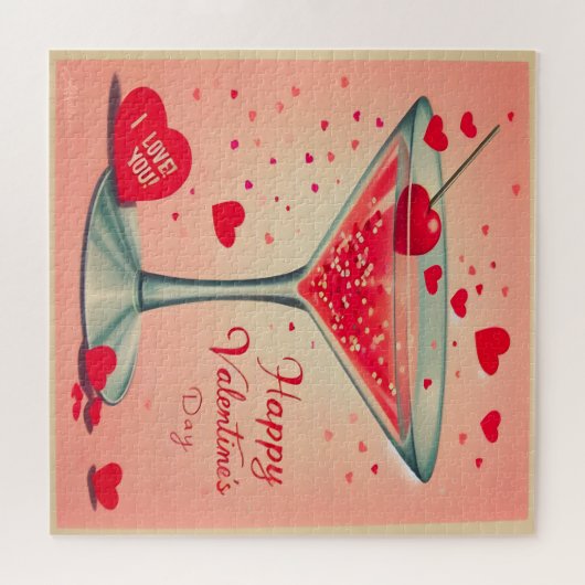 Mid Century Valentijn Martini cocktail Legpuzzel (Horizontaal)