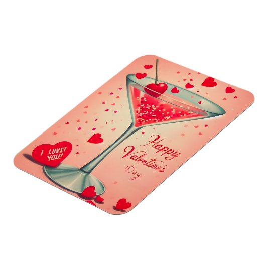 Mid Century Valentijn Martini cocktail Magneet (Linkerzijde)