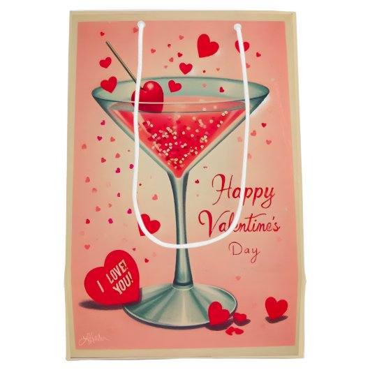 Mid Century Valentijn Martini cocktail Medium Cadeauzakje (Achterkant)