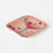 Mid Century Valentijn Martini cocktail Papieren Bordje (Gebogen)