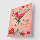 Mid Century Valentijn Martini cocktail Vierkante Klok (Hoek)