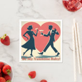 Mid Century Valentijn Modern Hip Dancing Paar Servet (Insitu)