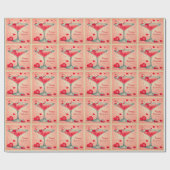 Mid Century Valentine Martini cocktail Cadeaupapier (Vlak)