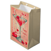 Mid Century Valentine Martini cocktail Medium Cadeauzakje (Voorkant Gekanteld)