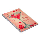 Mid Century Valentine Martini cocktail Notitieboek (Rechterzijde)
