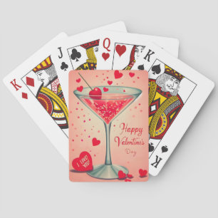 Mid Century Valentine Martini cocktail Pokerkaarten