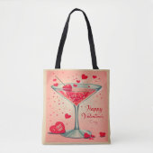 Mid Century Valentine Martini cocktail Tote Bag (Voorkant)