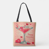 Mid Century Valentine Martini cocktail Tote Bag (Achterkant)
