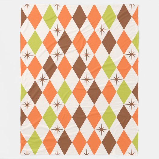 Mid-Century Vibes – Cozy Geometric Fleece Blanket Deken (Voorkant)