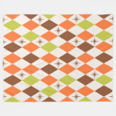 Mid-Century Vibes – Cozy Geometric Fleece Blanket Deken (Voorkant (Horizontaal))