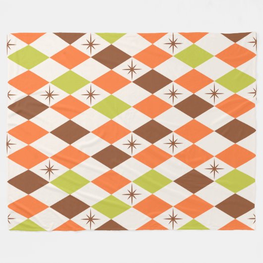 Mid-Century Vibes – Cozy Geometric Fleece Blanket Deken (Voorkant (Horizontaal))