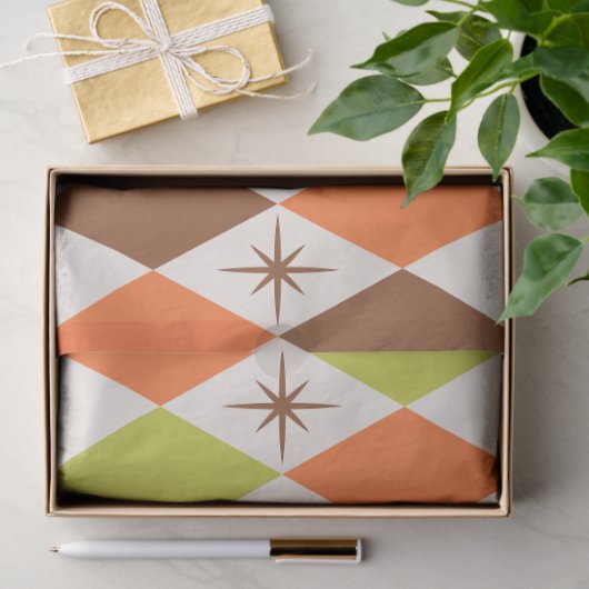 Mid-Century Vibes - Retro Geometrisch Weefselpapie Tissuepapier (Geschenk)
