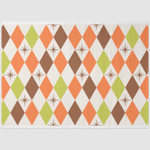Mid-Century Vibes - Retro Geometrisch Weefselpapie Tissuepapier