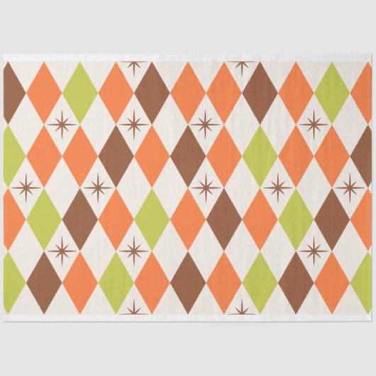 Mid-Century Vibes - Retro Geometrisch Weefselpapie Tissuepapier (Voorkant)