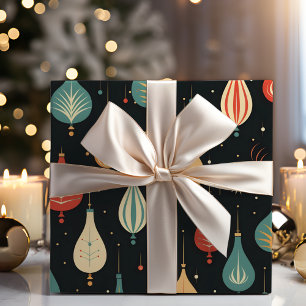 Mid Century Vintage Christmas Ornamenten Holiday Cadeaupapier