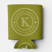 Mid-Century Warm Olive Trouw Monogram Ster Blikjeskoeler (Achterkant)