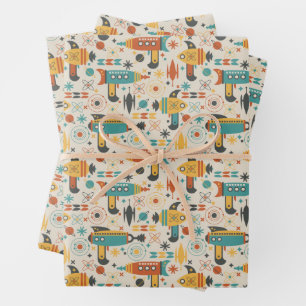 Mid Century Wrapping Paper voor Pistool voor atoom