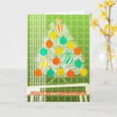 Mid Century Xmas-kaart Kaart (Gele Bloem)