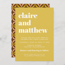 Mid Century Yellow Geometric Wedding All-in-One