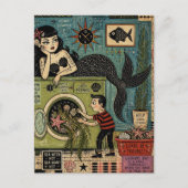 Mid Century Zeeheks op Wasmachine Dag Briefkaart (Voorkant)