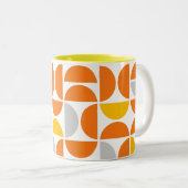 Mid Century zonnige Tegels Tweekleurige Koffiemok (Voorkant rechts)