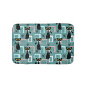Mid Century zwart kattenpatroon Badmat (Voorkant)