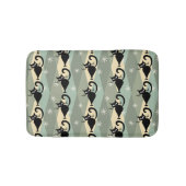 Mid Century zwart kattenpatroon Badmat (Voorkant)
