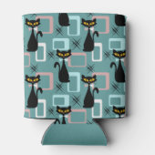 Mid Century zwart kattenpatroon Blikjeskoeler (Achterkant)