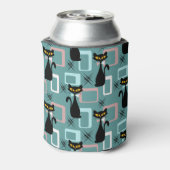 Mid Century zwart kattenpatroon Blikjeskoeler (Blikje Achterkant)