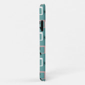 Mid Century zwart kattenpatroon Case-Mate iPhone Case (Achterkant/rechts)