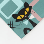 Mid Century zwart kattenpatroon Fleece Deken (Hoek)
