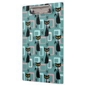 Mid Century zwart kattenpatroon Klembord (Links)