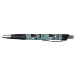 Mid Century zwart kattenpatroon Pen
