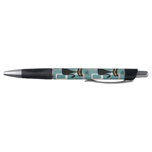 Mid Century zwart kattenpatroon Pen (Bodem)