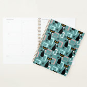 Mid Century zwart kattenpatroon Planner (Display)