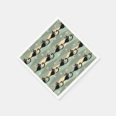 Mid Century zwart kattenpatroon Servet (Hoek)