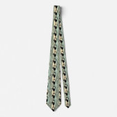 Mid Century zwart kattenpatroon Stropdas (Voorkant)