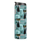 Mid Century zwart kattenpatroon Thermosbeker (Geroteerd rechts)