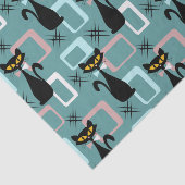 Mid Century zwart kattenpatroon Tissuepapier (Detail)