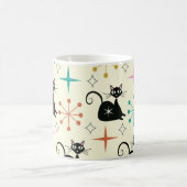 Mid Century Zwarte Atoomkat met Starbursts Koffiemok (Center)