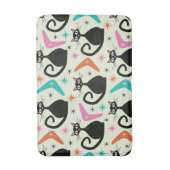 Mid Century Zwarte Atoomkatten met Boomerangs Badmat (Voorkant Verticaal)