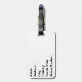 Mid Century zwarte katten Bagagelabel (Achterkant verticaal)