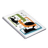 Mid Century zwarte katten Notitieboek (Rechterzijde)
