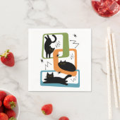 Mid Century zwarte katten Servet (Insitu)