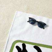 Mid Century zwarte katten Strandlaken (In situ)