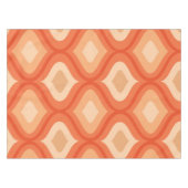 Mid eeuw Modern Ogee Oranje en Beige Tafelkleed (Voorkant (Horizontaal))